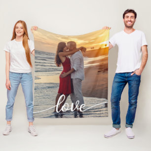 Create Your Love Romantic Photo  Fleece Blanket