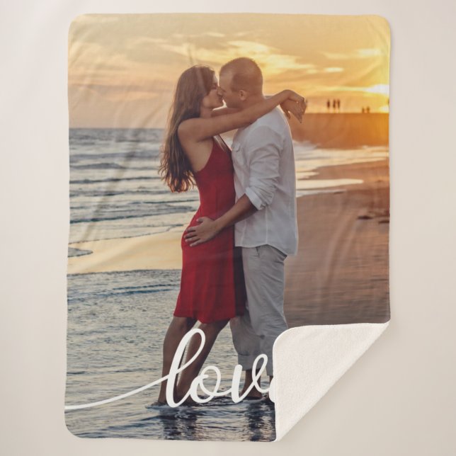 Create Your Love Romantic Photo  Sherpa Blanket (Front)