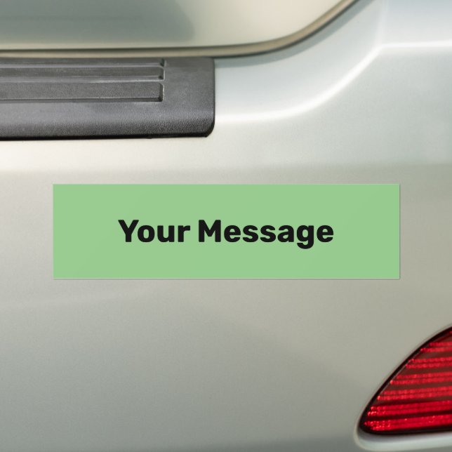Create Your Message Light Green Black Text Templat Bumper Sticker (On Car)
