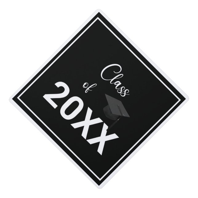 create your modern minimalist graduation cap topper (Front)