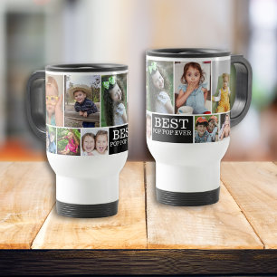 Create Your Own 10 Photo Collage Best Pop Pop Ever Travel Mug