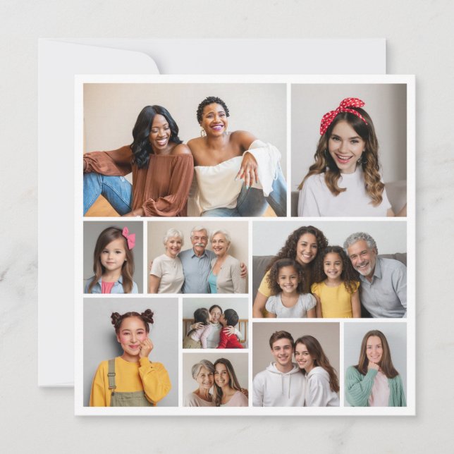 Create Your Own 10 Photo Collage  Card (Front)