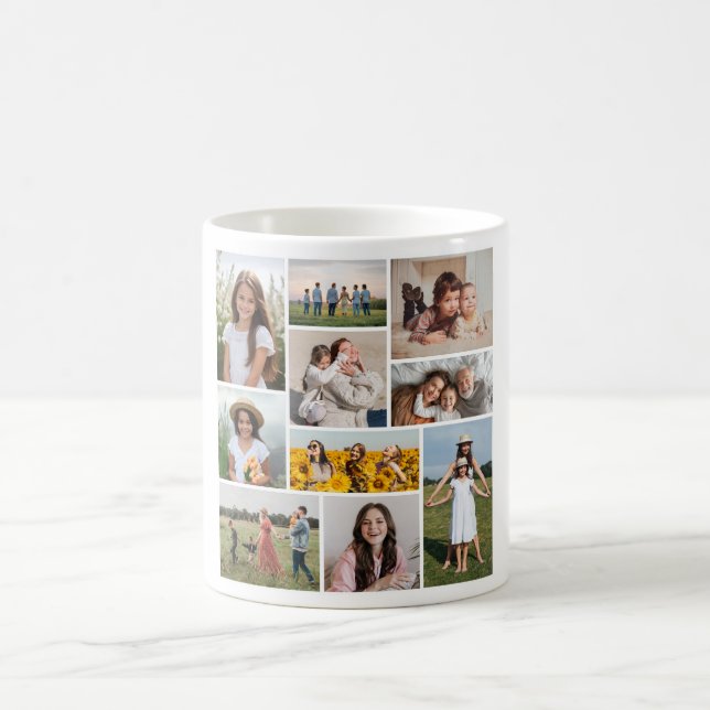 Create Your Own 10 Photo Collage Coffee Mug (Center)