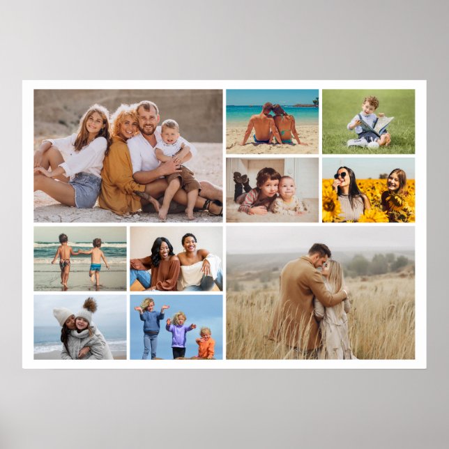 Create Your Own 10 Photo Collage Custom Poster (Front)