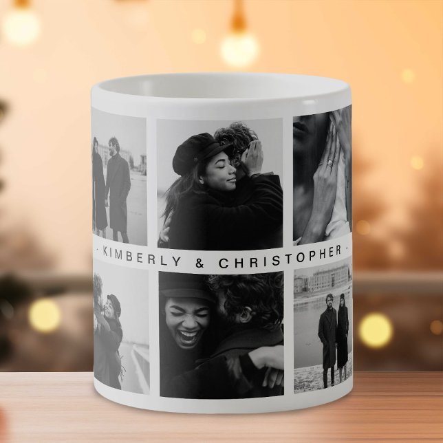 Create Your Own 10 Photo Collage & Custom Text Coffee Mug (Creator Uploaded)