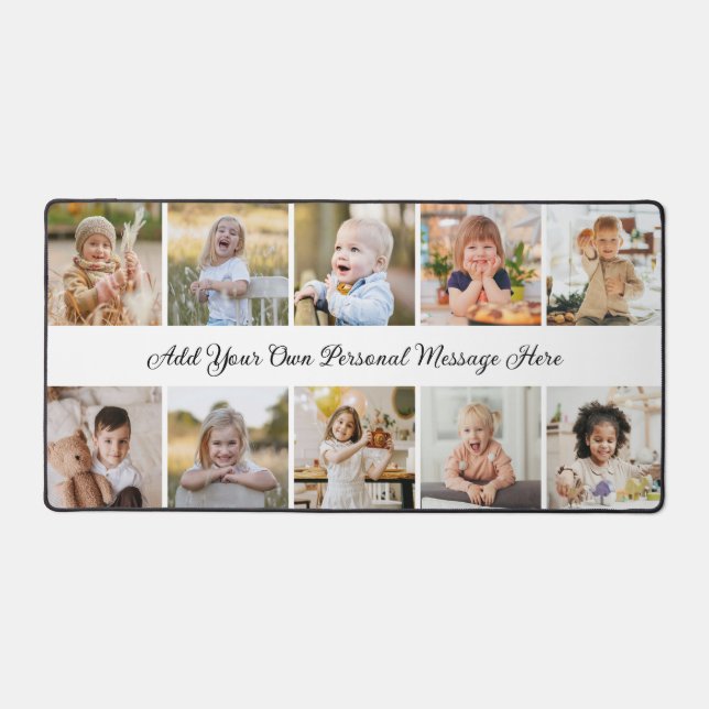 Create Your Own 10 Photo Collage Desk Mat (Front)
