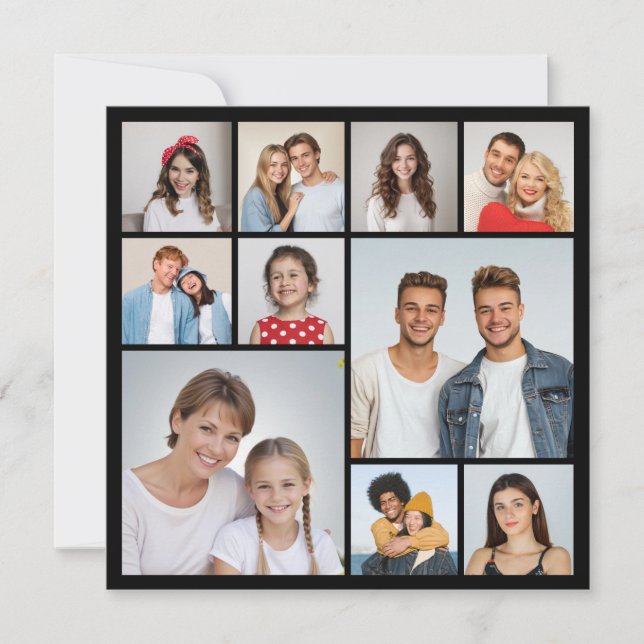 Create Your Own 10 Photo Collage Greeting Card (Front)
