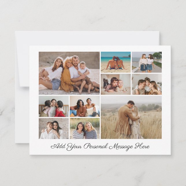 Create Your Own 10 Photo Collage Holiday Card (Front)