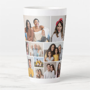 Create Your Own 10 Photo Collage Latte Mug