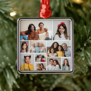 Create Your Own 10 Photo Collage Metal Ornament