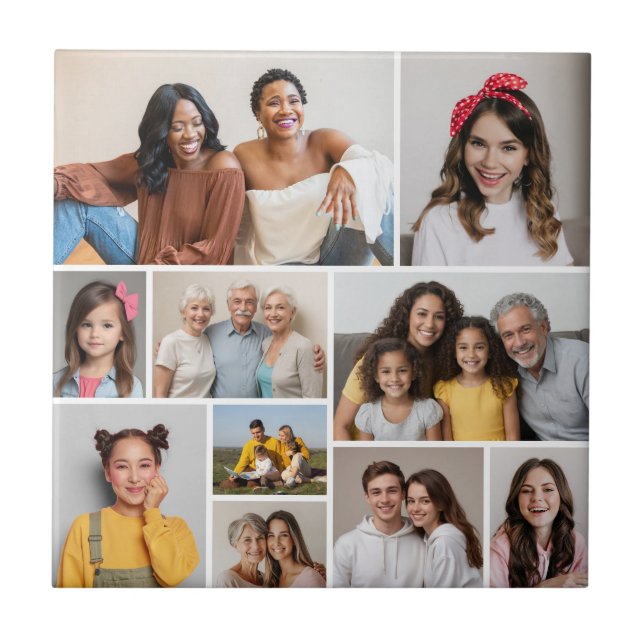 Create Your Own 10 Photo Collage Tile (Front)