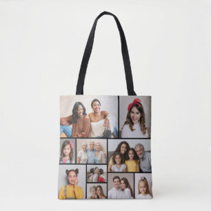 Create Your Own 10 Photo Collage Tote Bag