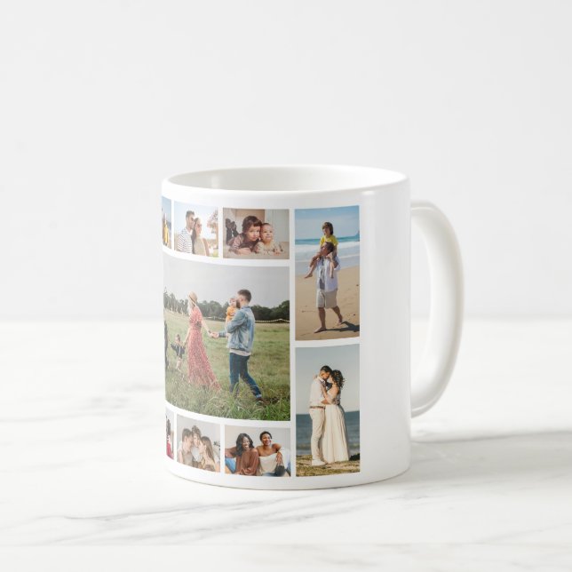 Create Your Own 11 Photo Collage Coffee Mug (Front Right)