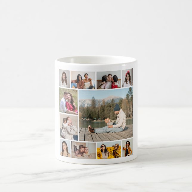 Create Your Own  11 Photo Collage Coffee Mug (Center)
