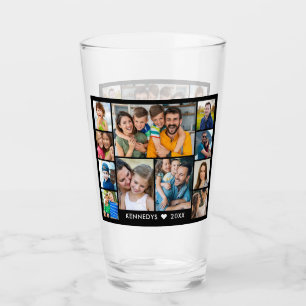 Create Your Own 11  Photo Collage Family Name Glass