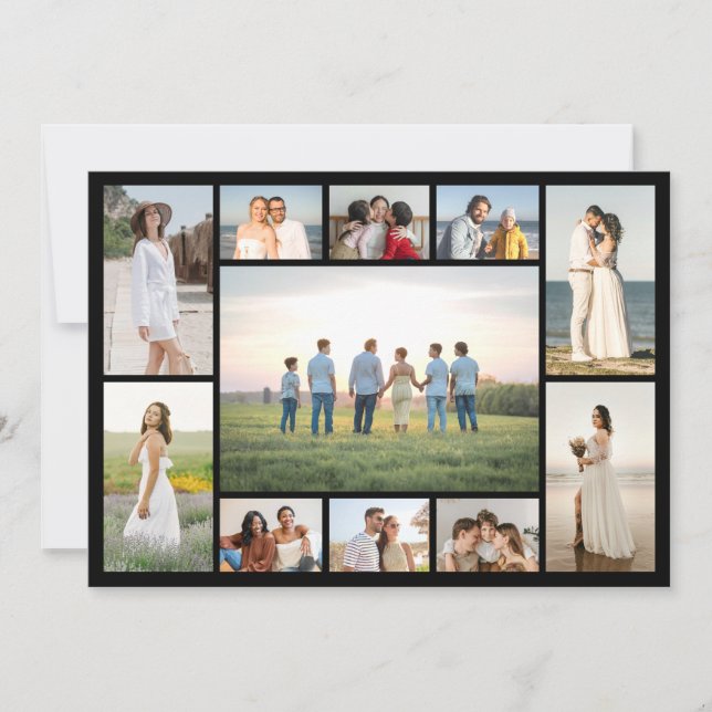 Create Your Own 11 Photo Collage Flat Card (Front)