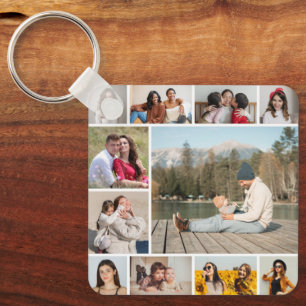 Create Your Own 11 Photo Collage Keychain