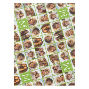 Create Your Own 11 Photo Collage Lime Tablecloth