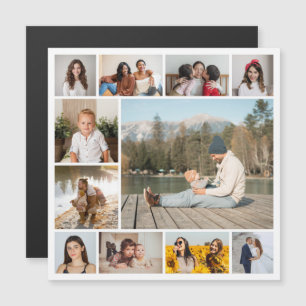 Create Your Own 11 Photo Collage Magnetic Card
