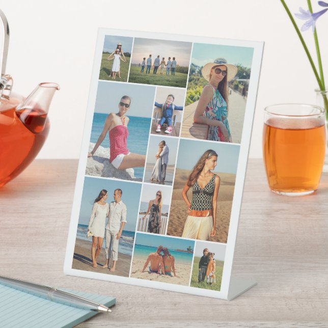 Create Your Own 11 Photo Collage Pedestal Sign (In SItu)