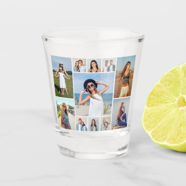 Create Your Own 11 Photo Collage Shot Glass (Front)