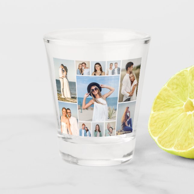 Create Your Own 11 Photo Collage Shot Glass (Front)