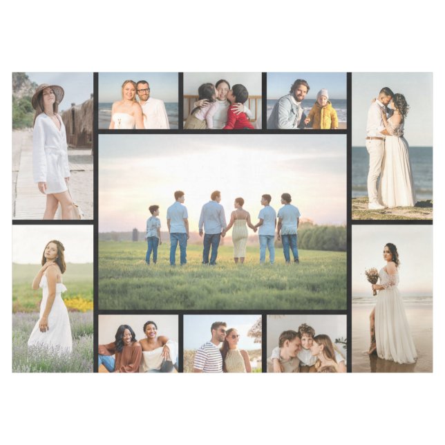 Create Your Own 11 Photo Collage Tablecloth (Front (Horizontal))