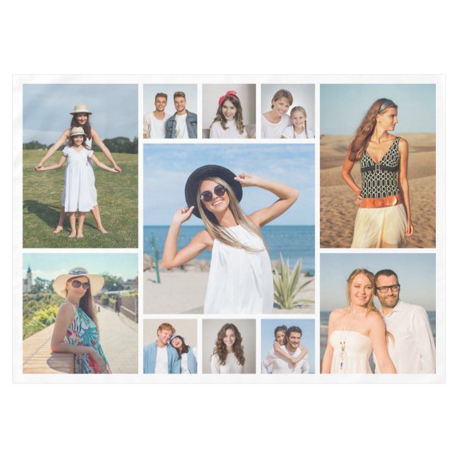 Create Your Own 11 Photo Collage Tablecloth (Front (Horizontal))