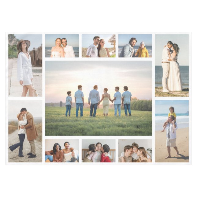 Create Your Own 11 Photo Collage Tablecloth (Front (Horizontal))