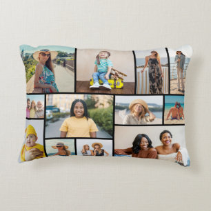 Create Your Own 12 Photo Collage Accent Pillow