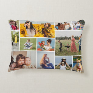 Create Your Own 12 Photo Collage Accent Pillow