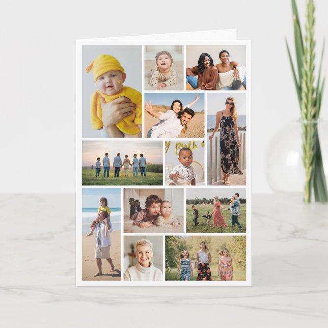 Create Your Own 12 Photo Collage Card (Front)