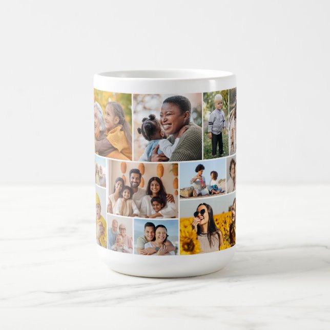 Create Your Own 12 Photo Collage  Coffee Mug (Center)