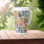 Create Your Own 12 Photo Collage Family Monogram Latte Mug<br><div class="desc">A modern 12 photo collage latte mug personalized with your family name and monogram initial. The Family is everything quote makes this a special keepsake mug.</div>