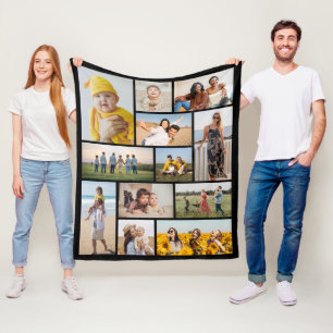 Create Your Own 12 Photo Collage Fleece Blanket