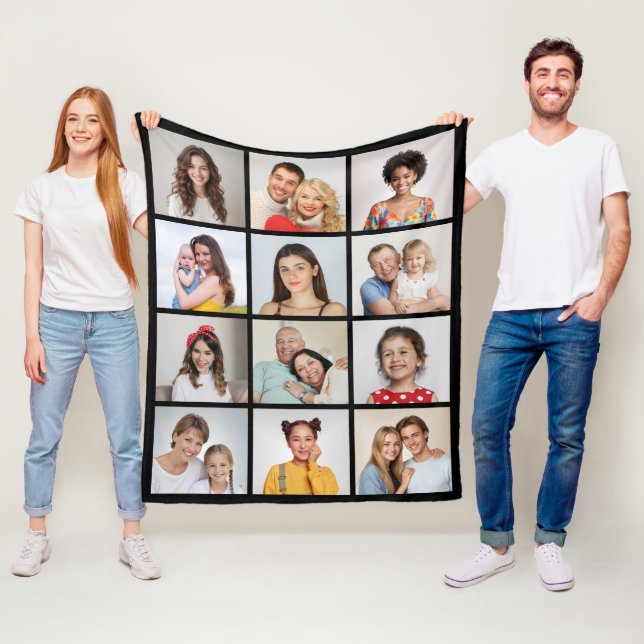 Create Your Own 12 Photo Collage Fleece Blanket (In Situ)