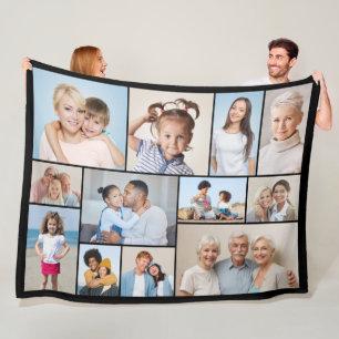 Create Your Own 12 Photo Collage Fleece Blanket