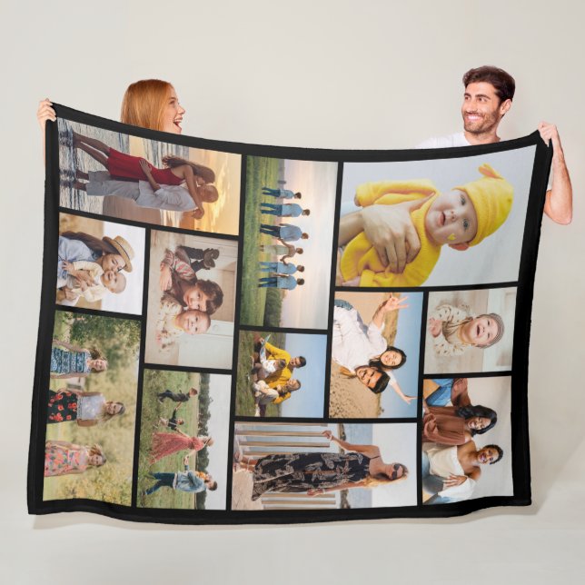 Create Your Own 12 Photo Collage Fleece Blanket (In Situ)