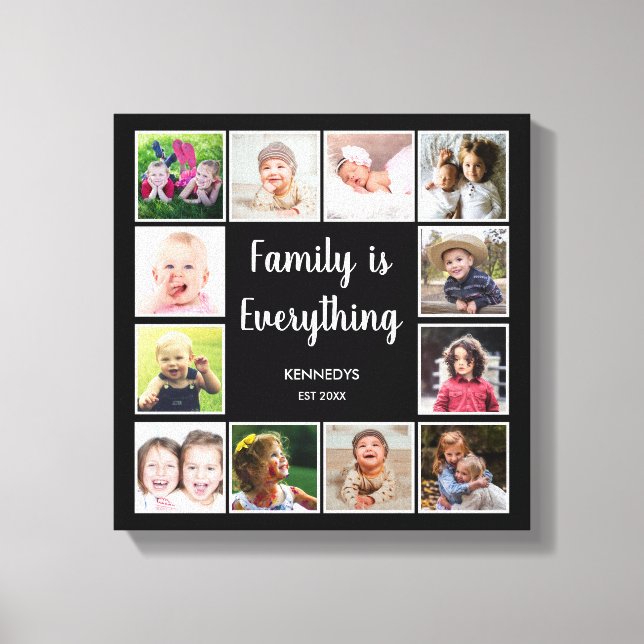 Create Your Own 12 Photo Collage Frame Canvas Print (Front)