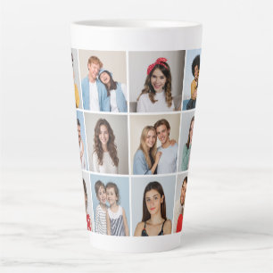 Create Your Own 12 Photo Collage Latte Mug