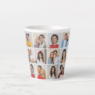 Create Your Own 12 Photo Collage Latte Mug