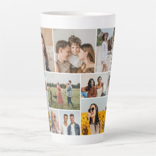 Create Your Own 12 Photo Collage  Latte Mug