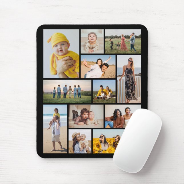 Create Your Own 12 Photo Collage Mouse Pad (With Mouse)