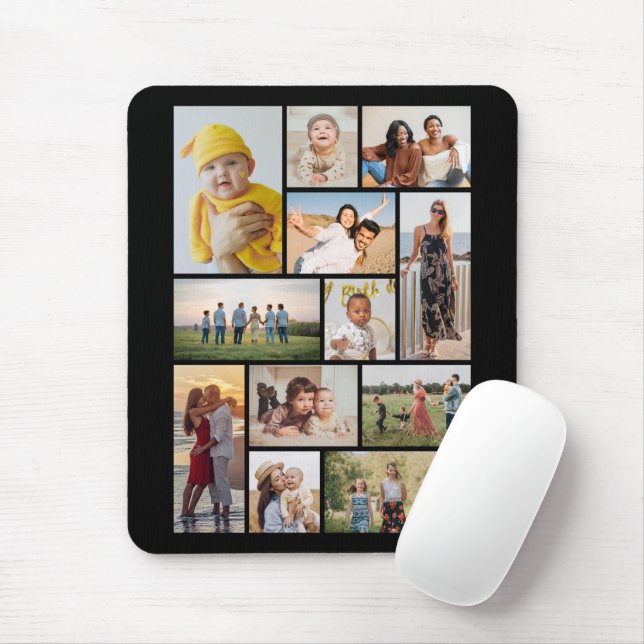 Create Your Own 12 Photo Collage Mouse Pad (With Mouse)