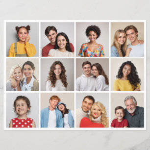 Create Your Own 12 Photo Collage Paper Sheet