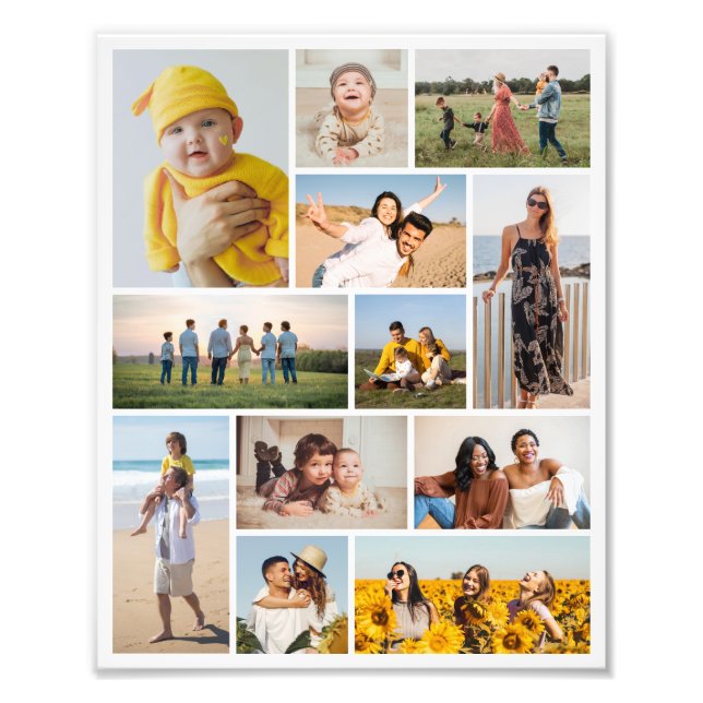 Create Your Own 12 Photo Collage Photo Enlargement (Front)