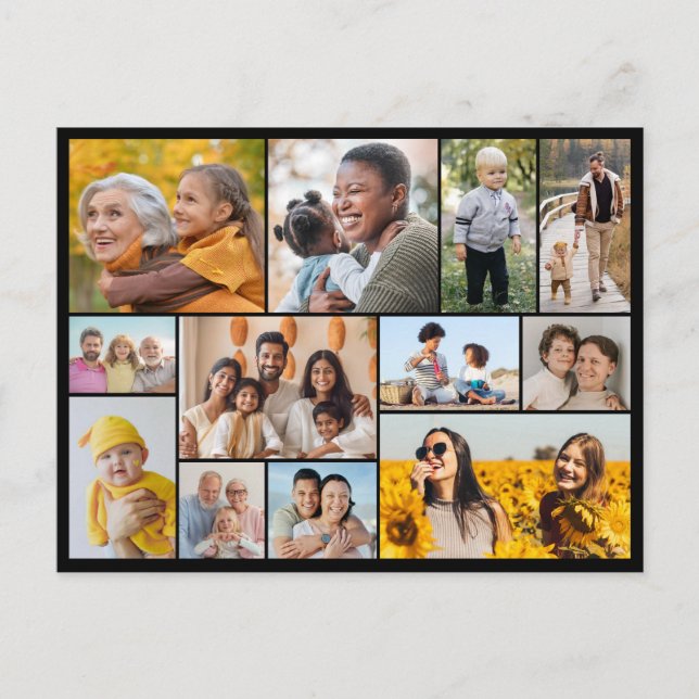 Create Your Own 12 Photo Collage  Postcard (Front)