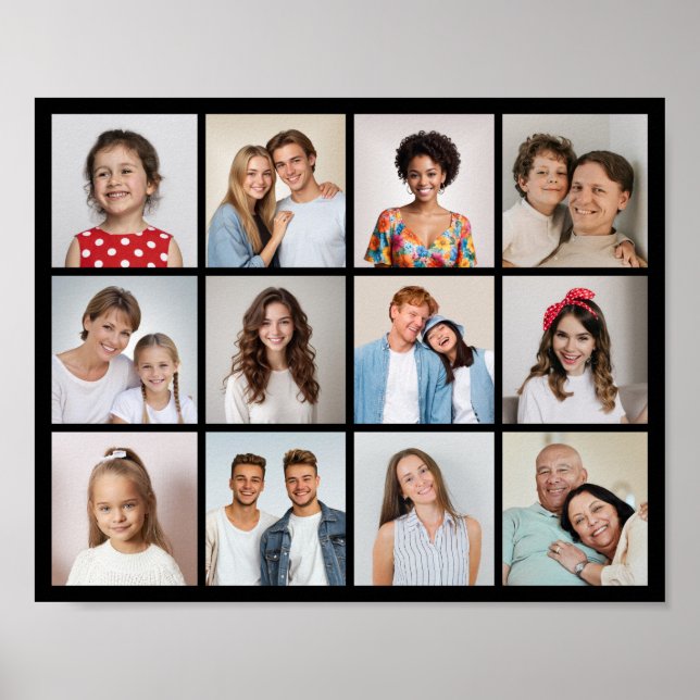 Create Your Own 12 Photo Collage  Poster (Front)