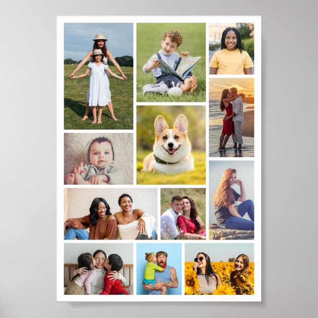 Create Your Own 12 Photo Collage Poster (Front)