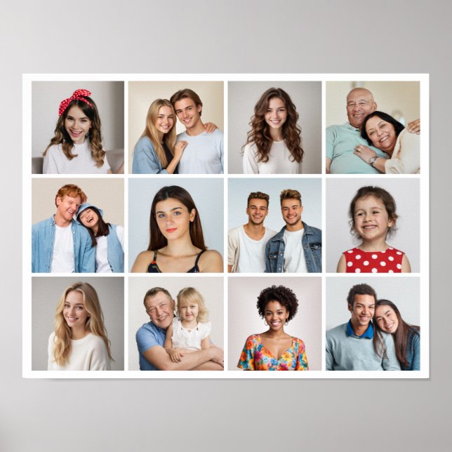 Create Your Own 12 Photo Collage Poster (Front)